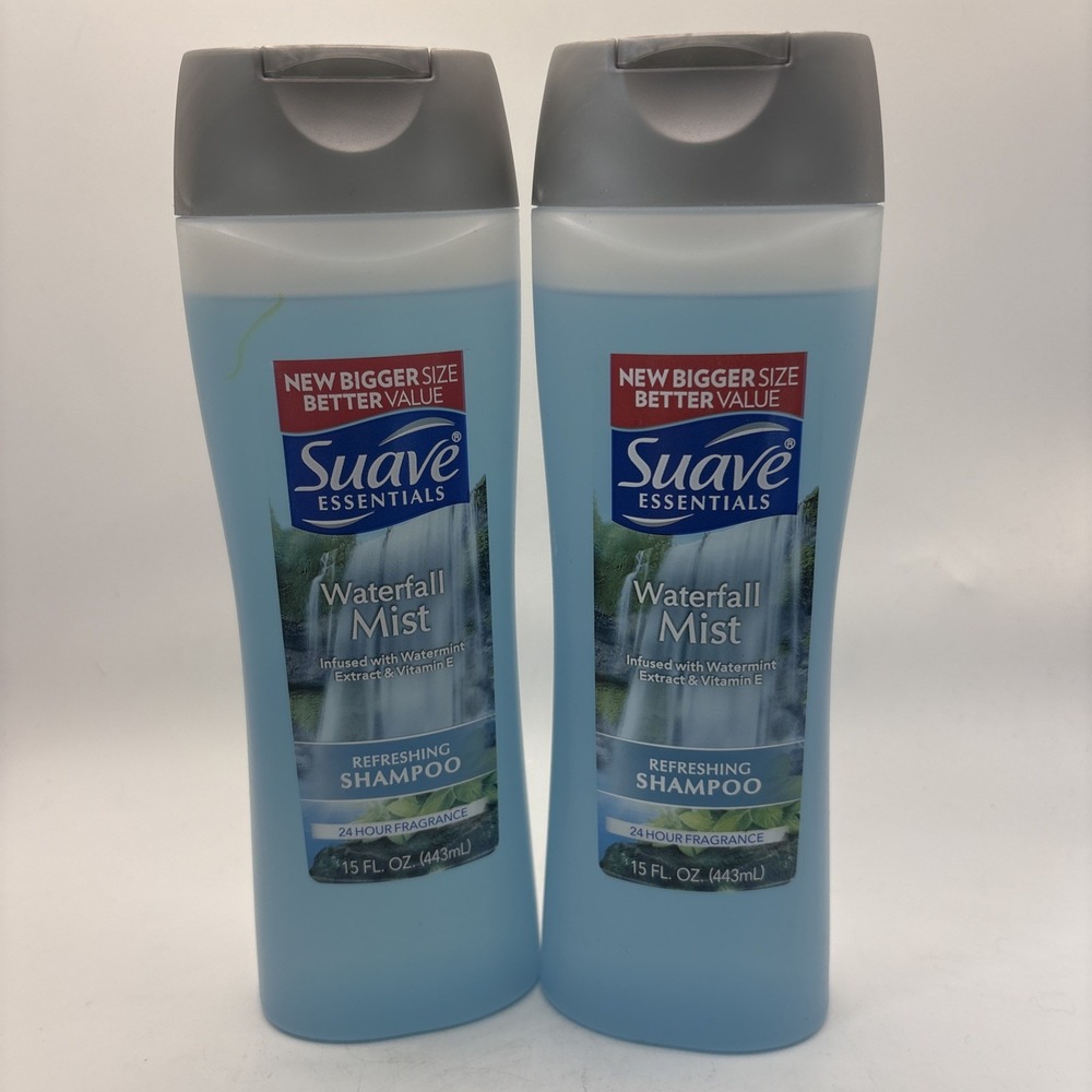 Lot Of 2 Suave Essentials Waterfall Mist Refreshing Shampoo 15 oz NEW